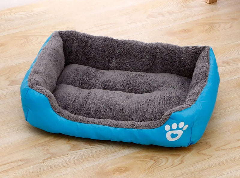 Pet Bed for Dogs & Cats – Warm Cotton Square Nest, Multiple Sizes