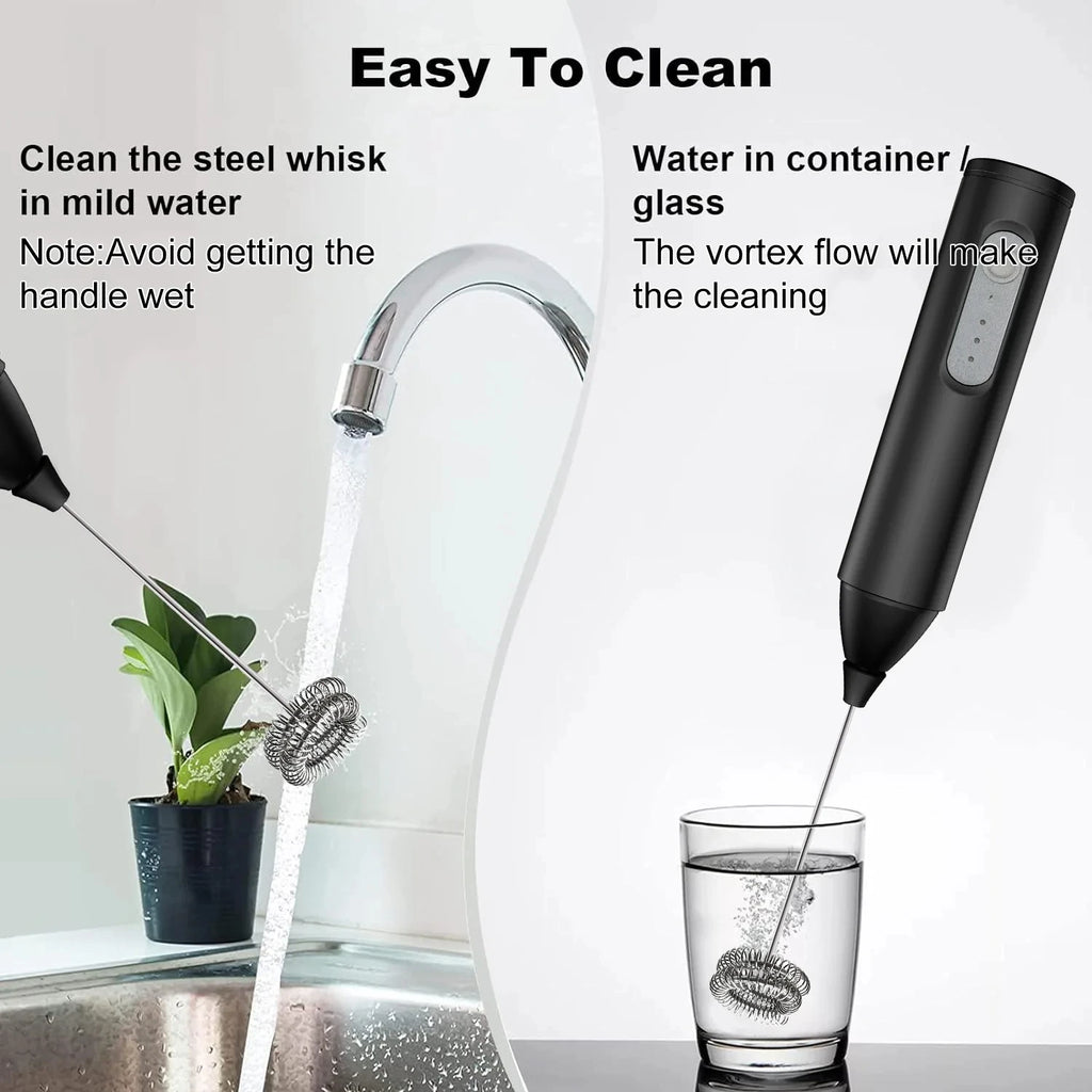 Handheld Electric Milk Frother & Food Mixer – 3-Speed Portable Foam Maker