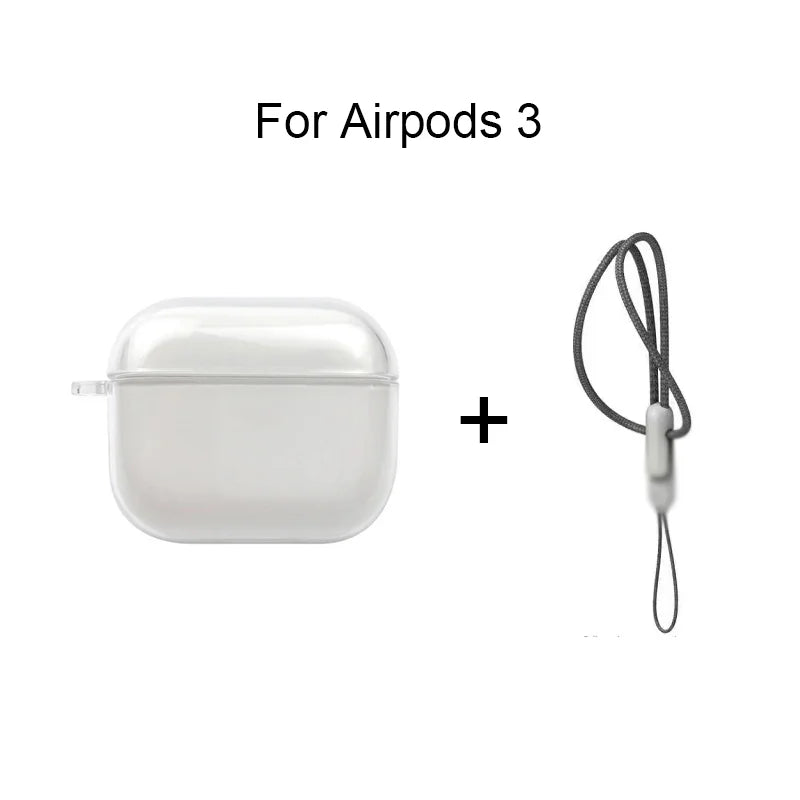 Clear Shockproof AirPods Case with Lanyard – Compatible with AirPods 1/2/3/4/Pro/Pro2