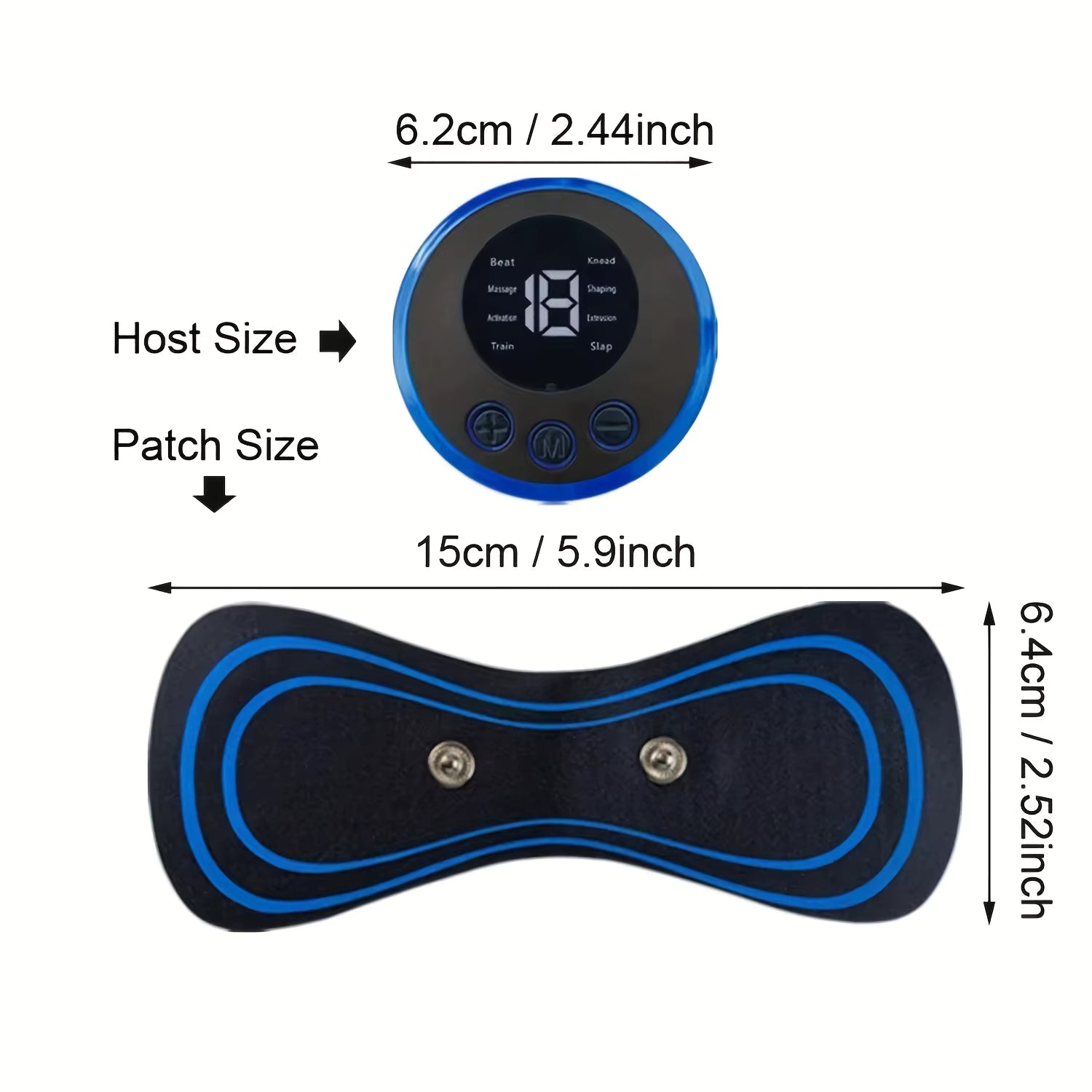 EMS Mini Electric Muscle Massager – Neck & Body Pain Relief, 8 Modes